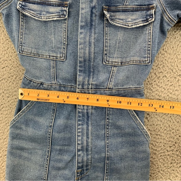 Good American Women's Utility Jumpsuit Denim 6 Pockets Straight Legs -  Size: 1 - Picture 10 of 16